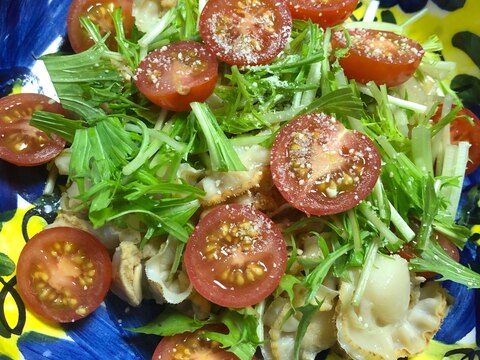 ベビーほたてと水菜のサラダ